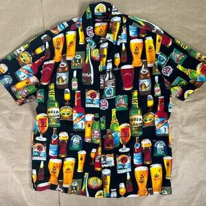 Vintage Cactus Black Label Shirt Large Hawaiian Beer